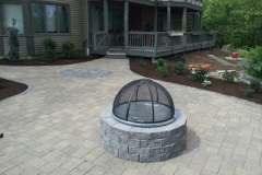 Belgard Paver Patio and Fire Pit overlooking Newfound Lake NH