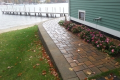 Permeable paver walkway installed in Gilford, New Hampshire, Belknap County